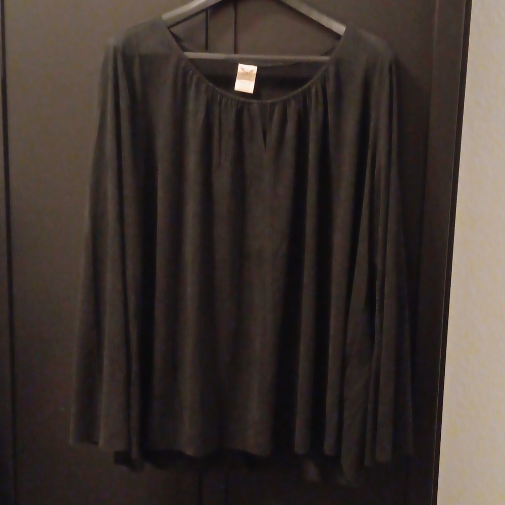 FADED GLORY Women's Black Soot Long Sleeve Blouse Size XXL (20)